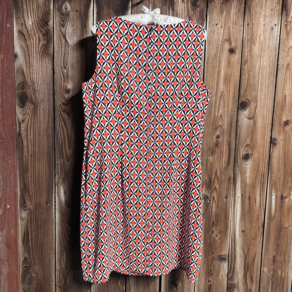 ALYX Retro Geometric Black White Orange Print Sleeveless Sheath Dress Sz 18 - Picture 6 of 6